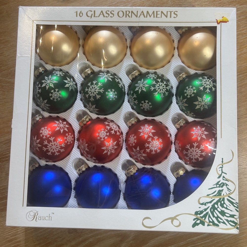 Rauch Glass Christmas Ornaments Snowflake Floral Designs 2 Inch Set of 24